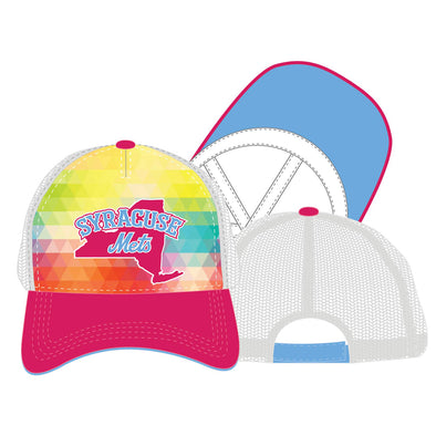 Syracuse Mets Rainbow/ Hot Pink Youth Cap