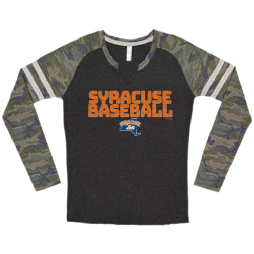 Syracuse Mets Camo Ladies Long sleeve T-shirt