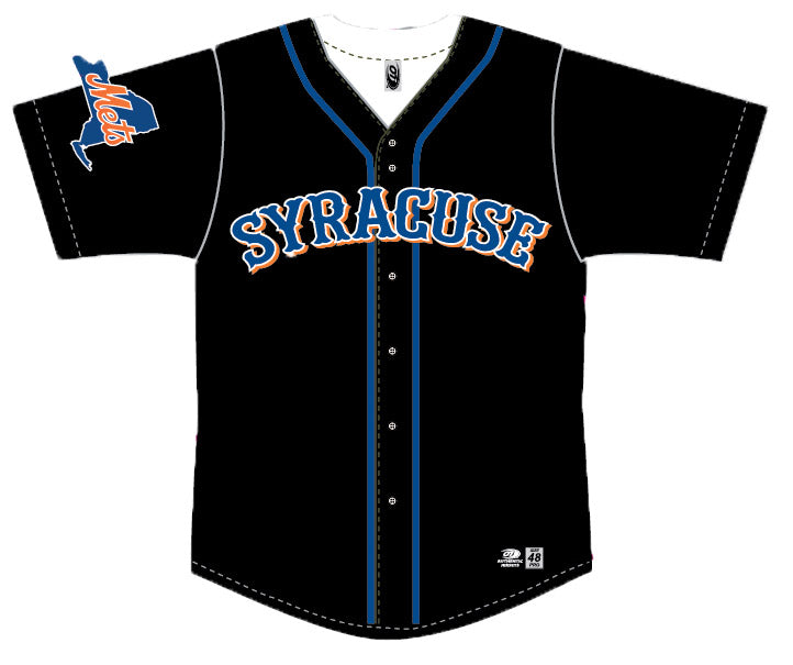 Syracuse Mets OT Black Replica Embroidered Jersey XXL / Yes 8 or Fewer Letters (+$20)