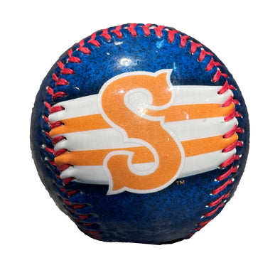 Syracuse Mets Logo Blue Letterman Baseball