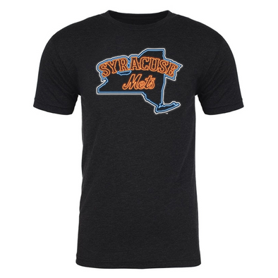 Syracuse Mets 108 Black Neon Primary Logo Men's T-shirt