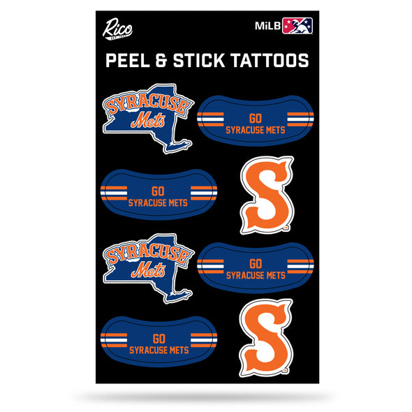Syracuse Mets Vertical Tattoo Sheet